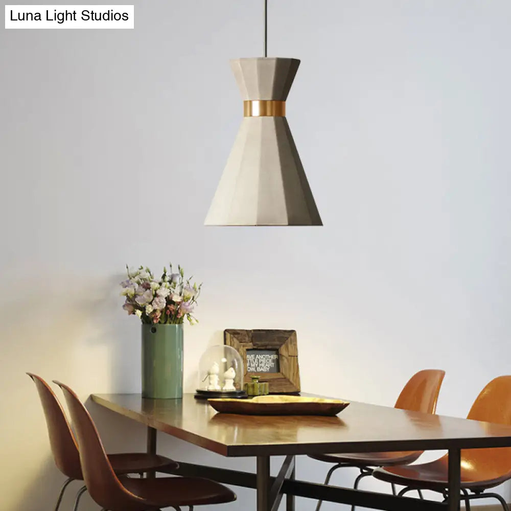 Nordic Cement Geometric Pendant Light Grey 1-Light 9/10 Wide / 9