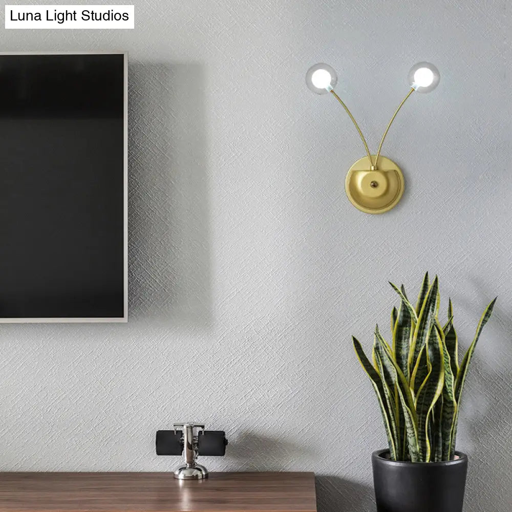 Modern Nordic Glass Led Wall Mounted Light For Shaded Living Rooms