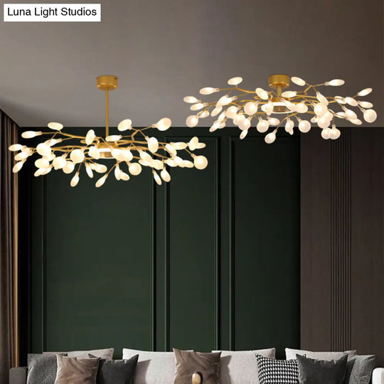 Modern Nordic Gold Firefly Hanging Chandelier - Led Pendant Light Fixture For Living Room