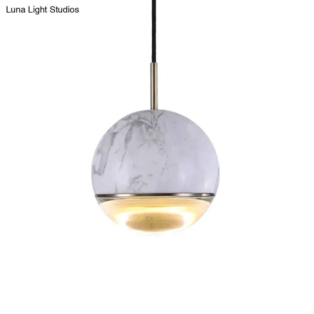 Modern Nordic Hanging Pendant Light - Led Marble Suspension In Multiple Sizes And Colors