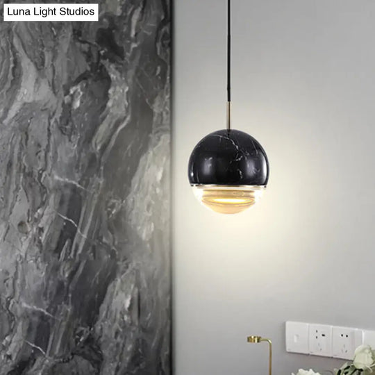 Modern Nordic Hanging Pendant Light - Led Marble Suspension In Multiple Sizes And Colors