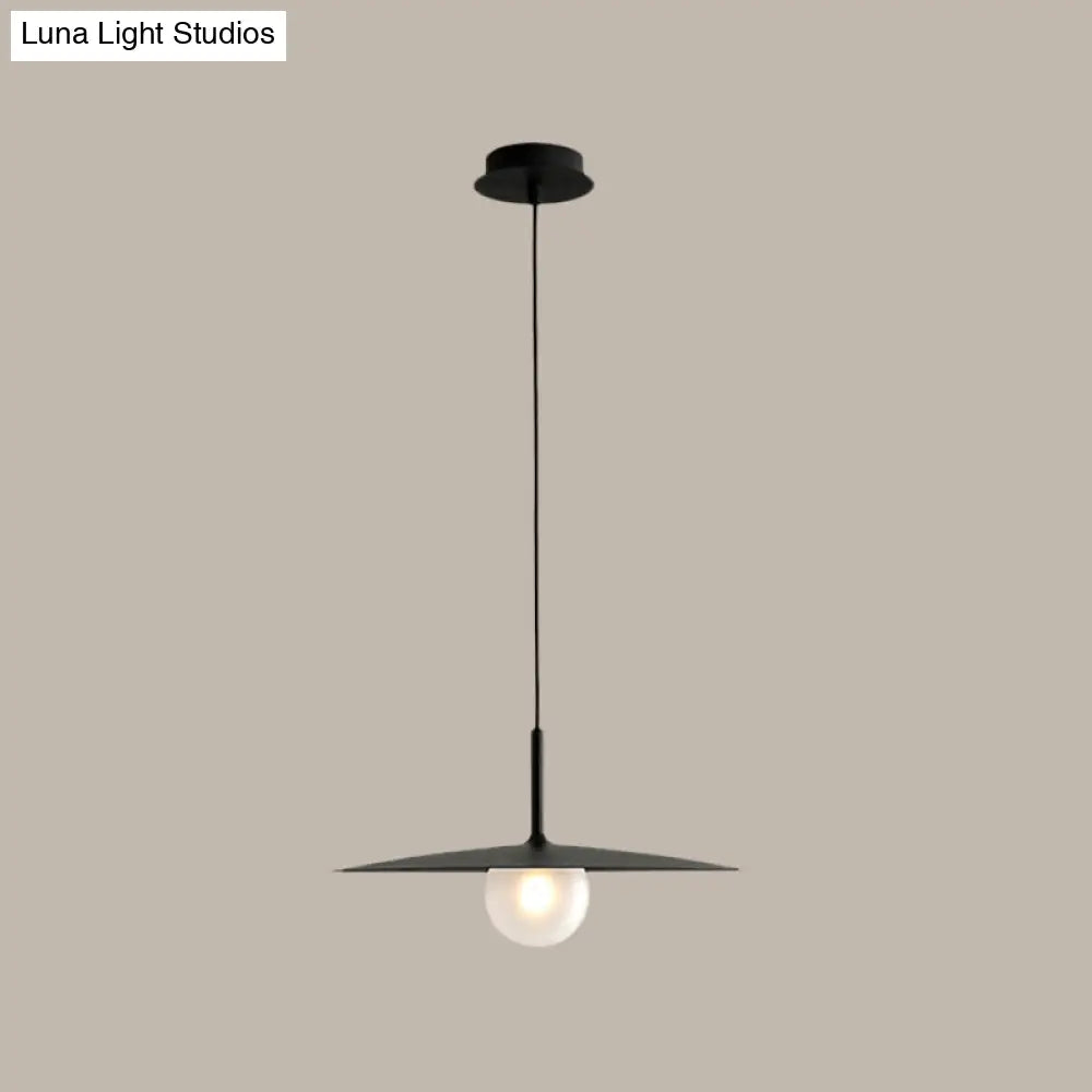 Modern Nordic Hanging Pendant Light With Milk Glass Shade - Single Bulb Ceiling Fixture In