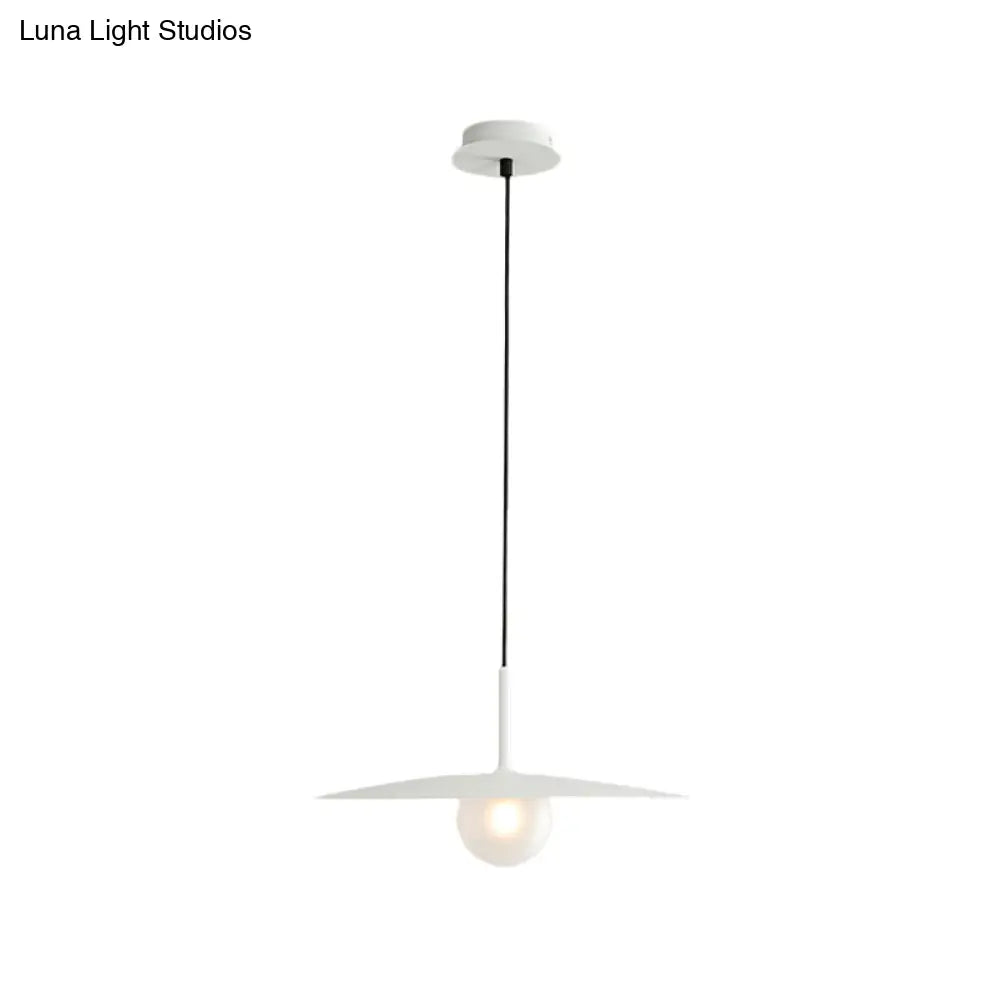 Modern Nordic Hanging Pendant Light With Milk Glass Shade - Single Bulb Ceiling Fixture In