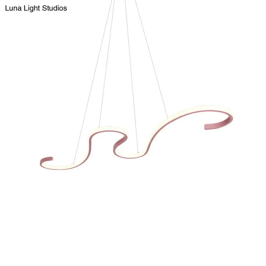 Nordic Acrylic Led Twist Pendant Light - Pink/Black/White With Warm/White/Natural Glow