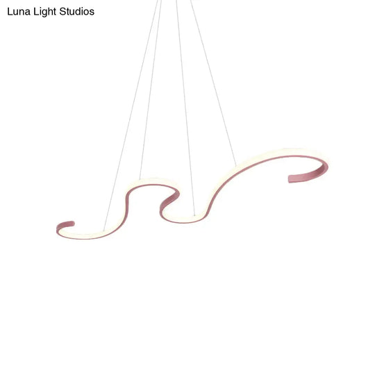 Modern Nordic Led Acrylic Twist Pendant Light In Pink/Black/White - Warm/White/Natural Lighting