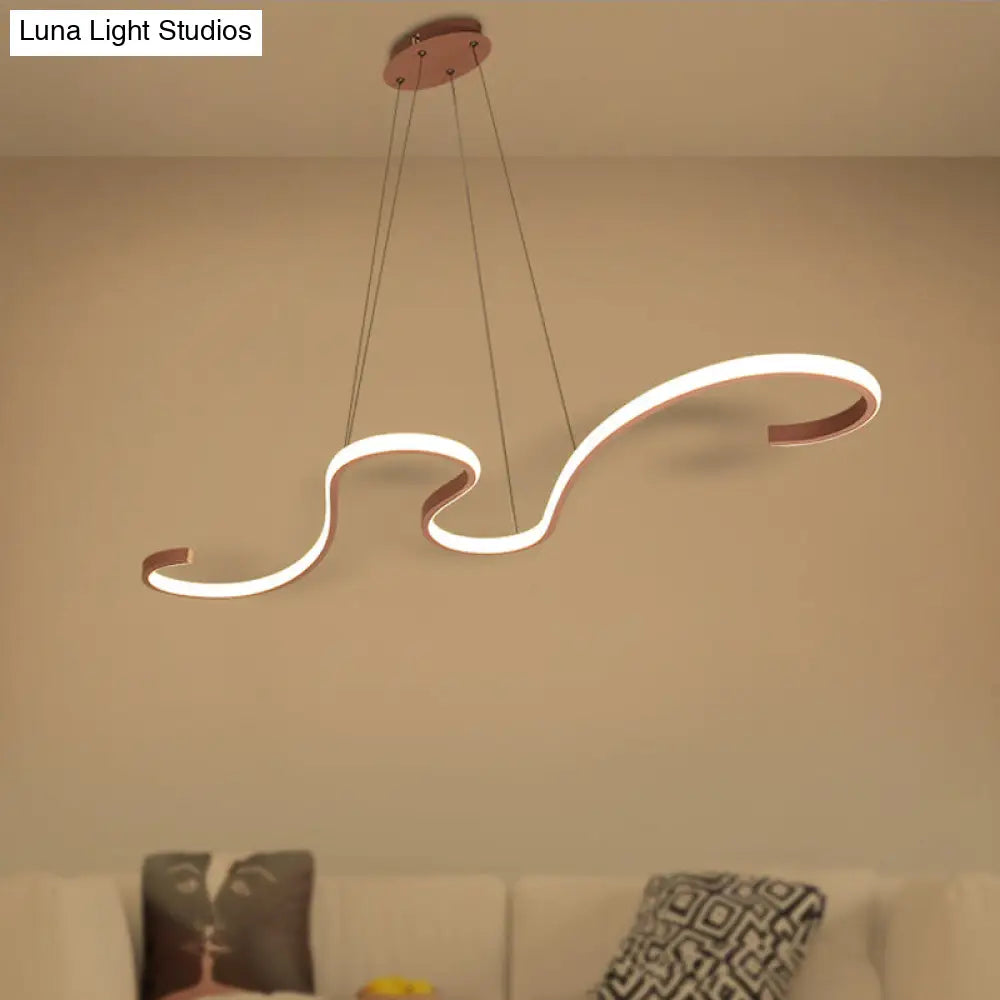 Nordic Acrylic Led Twist Pendant Light - Pink/Black/White With Warm/White/Natural Glow