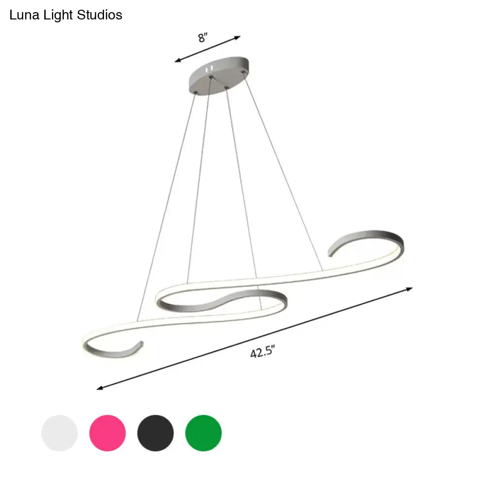 Modern Nordic Led Acrylic Twist Pendant Light In Pink/Black/White - Warm/White/Natural Lighting