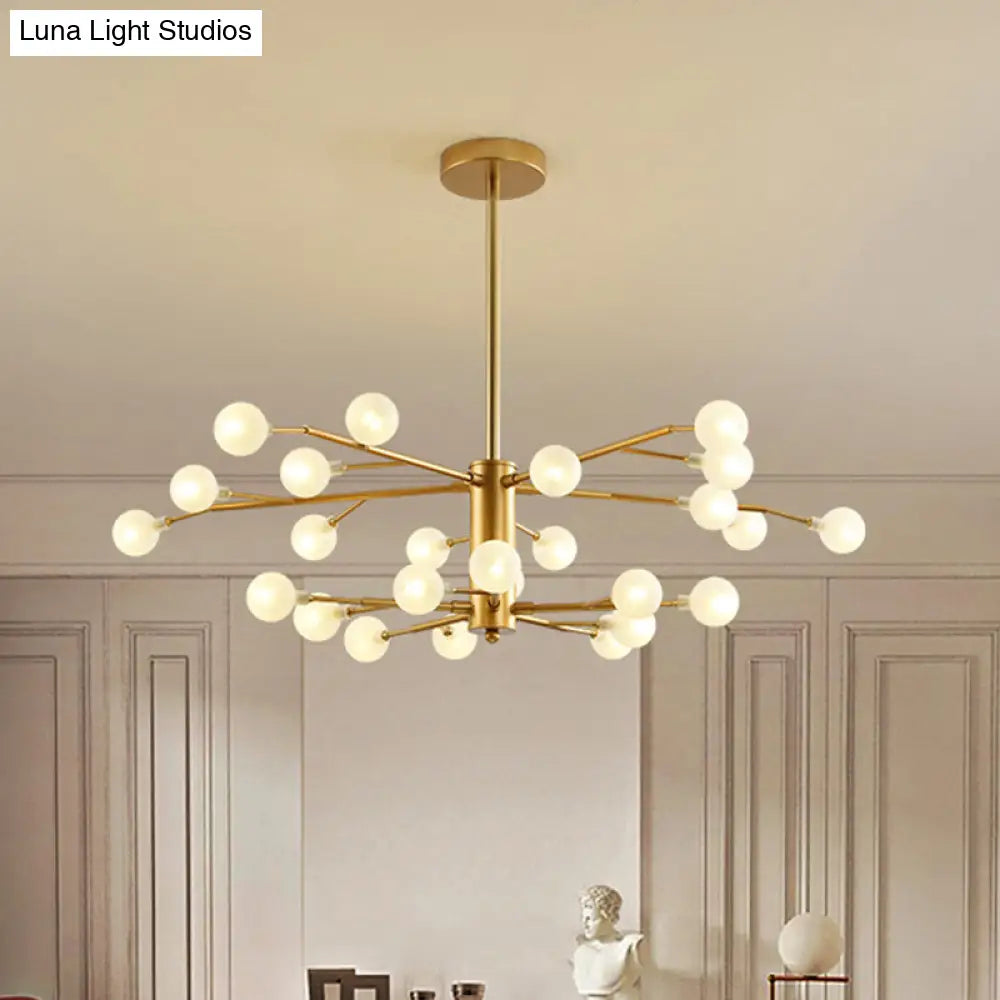 Nordic Style Metallic Branch Suspension Led Chandelier For Living Room