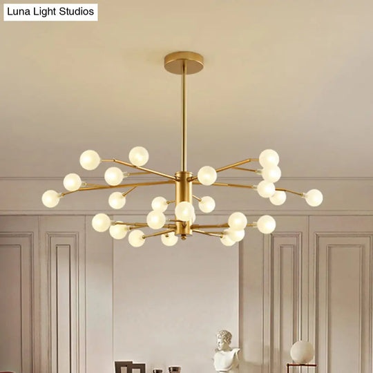 Nordic Style Metallic Branch Suspension Led Chandelier For Living Room