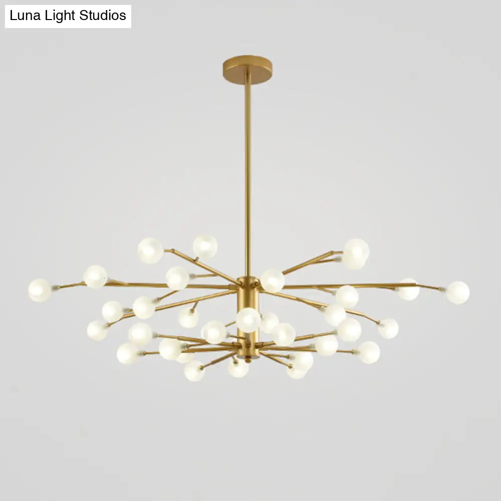 Nordic Style Metallic Branch Suspension Led Chandelier For Living Room 35 / Gold B