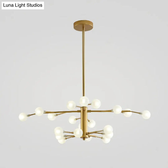 Nordic Style Metallic Branch Suspension Led Chandelier For Living Room 20 / Gold B