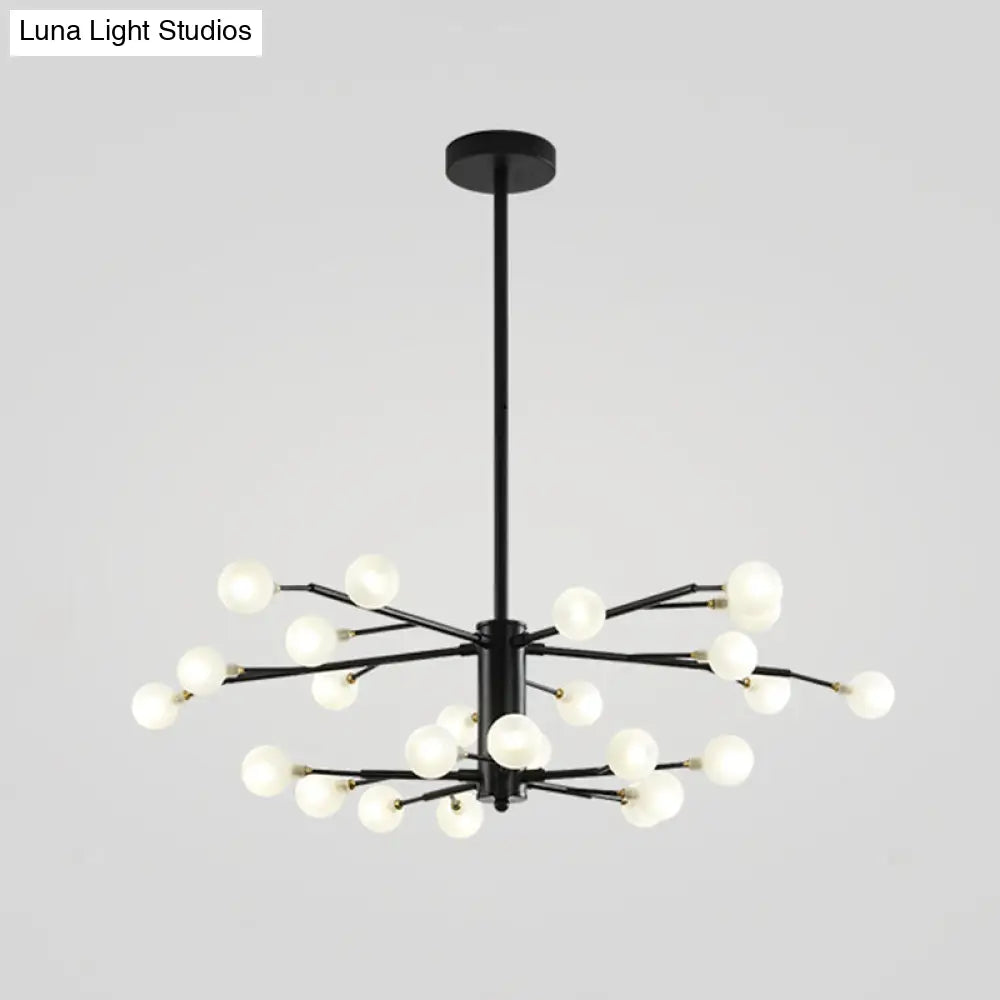 Nordic Style Metallic Branch Suspension Led Chandelier For Living Room 35 / Black B