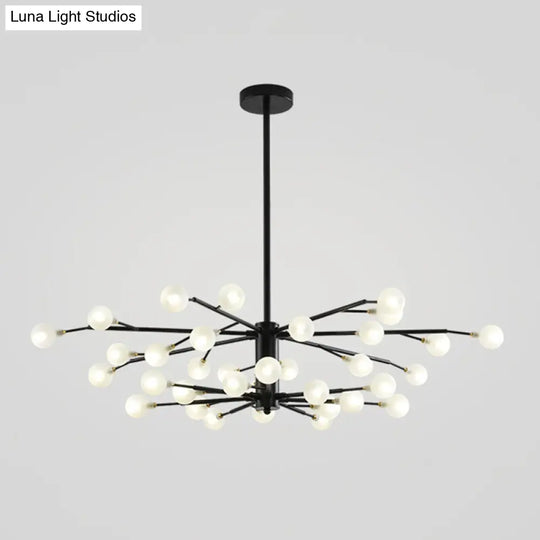 Nordic Style Metallic Branch Suspension Led Chandelier For Living Room 25 / Black B