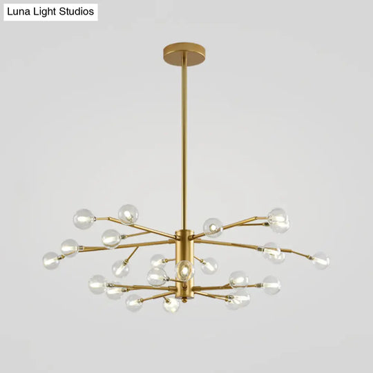 Nordic Style Metallic Branch Suspension Led Chandelier For Living Room 25 / Gold A