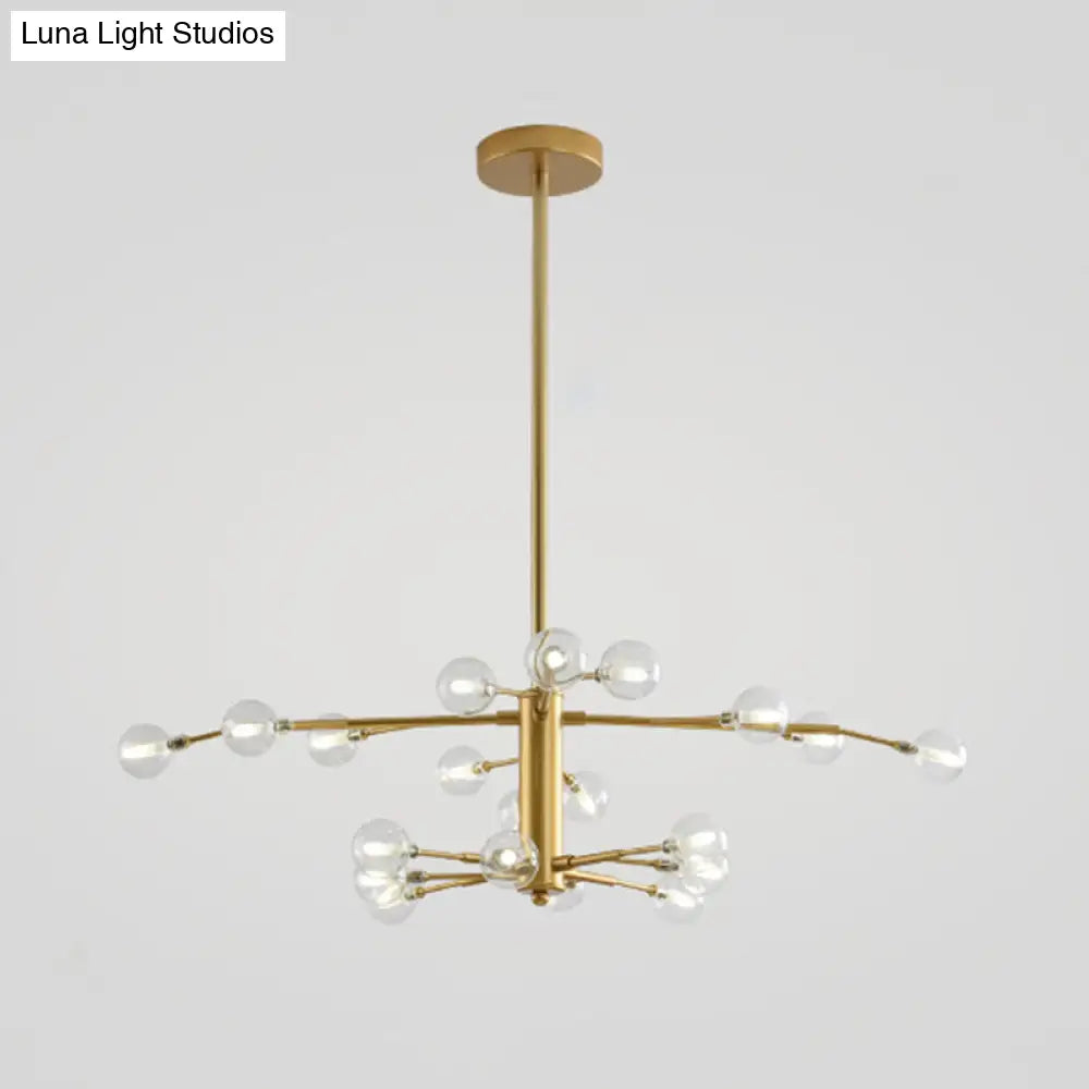 Nordic Style Metallic Branch Suspension Led Chandelier For Living Room 20 / Gold A