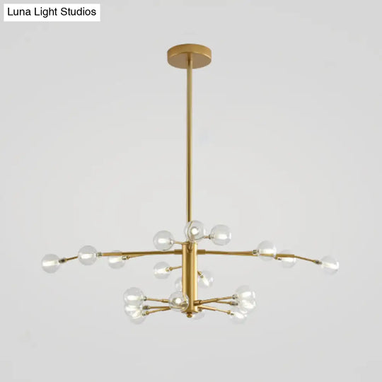 Nordic Style Metallic Branch Suspension Led Chandelier For Living Room 20 / Gold A