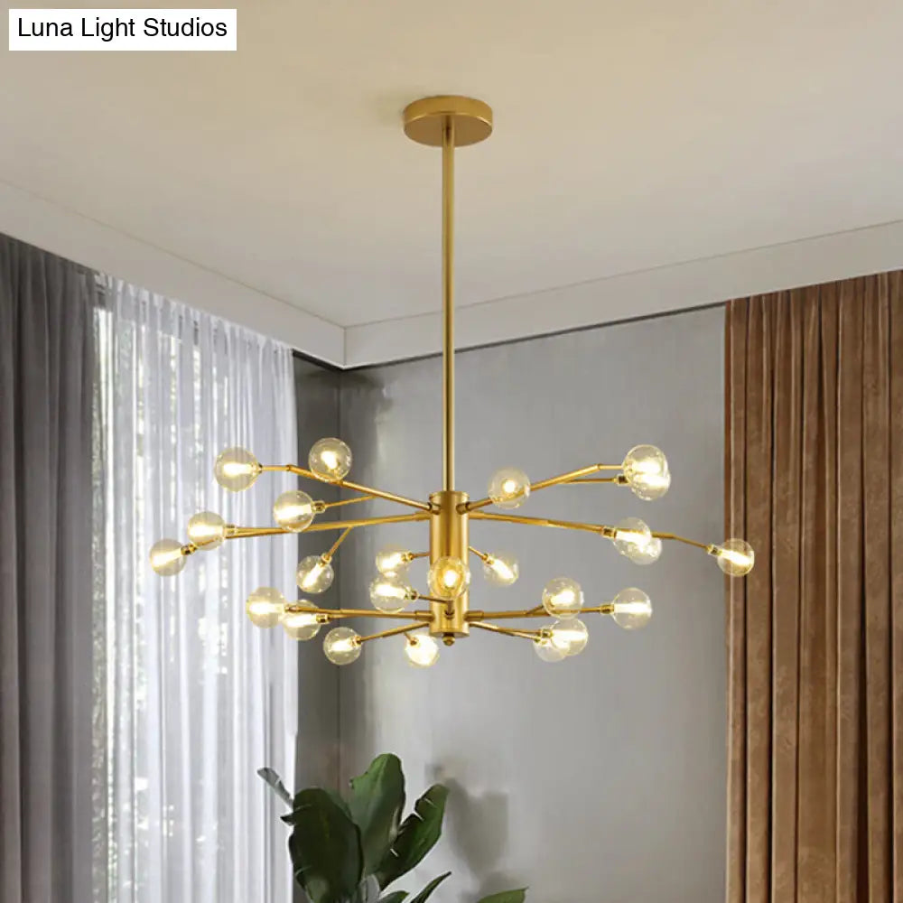 Nordic Style Metallic Branch Suspension Led Chandelier For Living Room