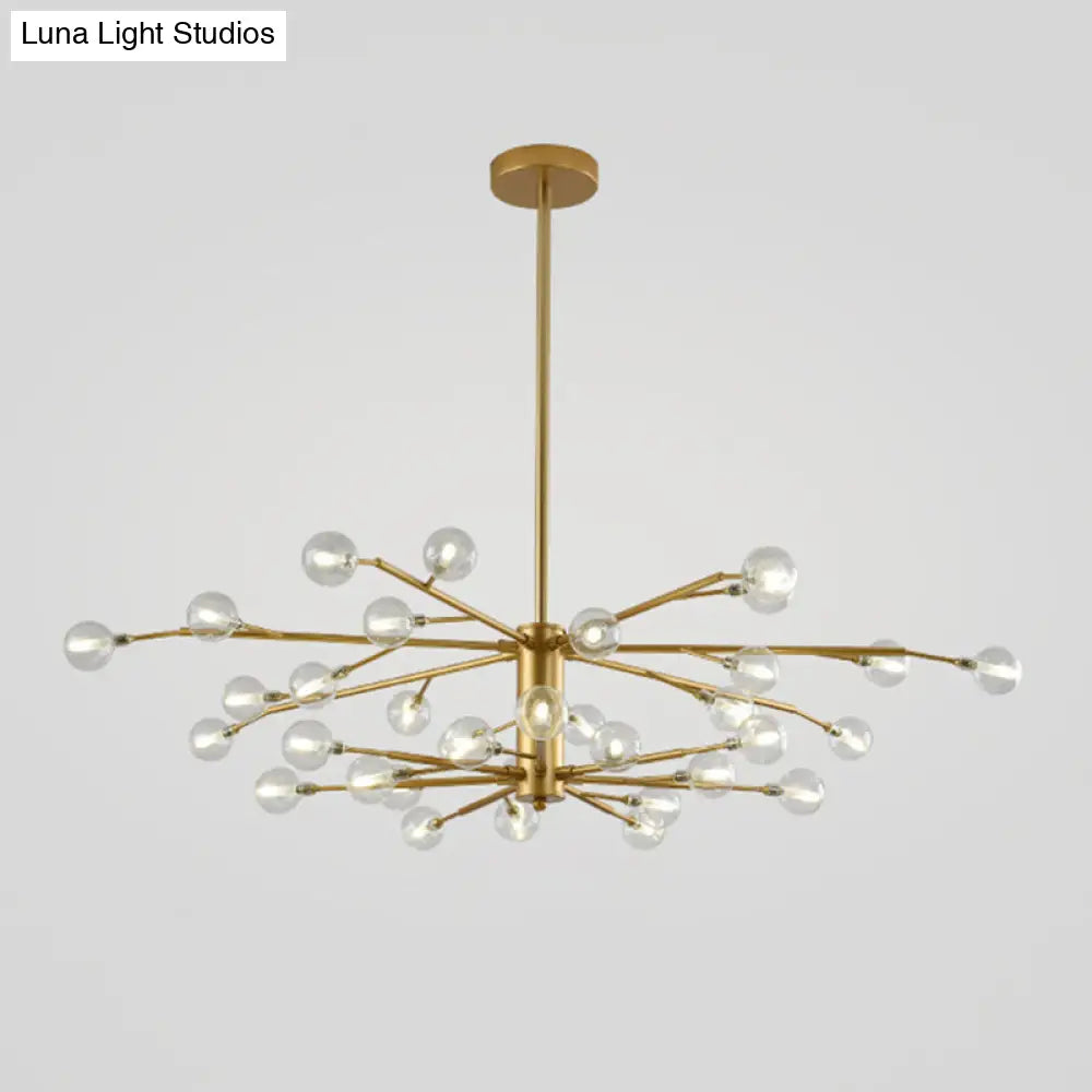 Nordic Style Metallic Branch Suspension Led Chandelier For Living Room 35 / Gold A