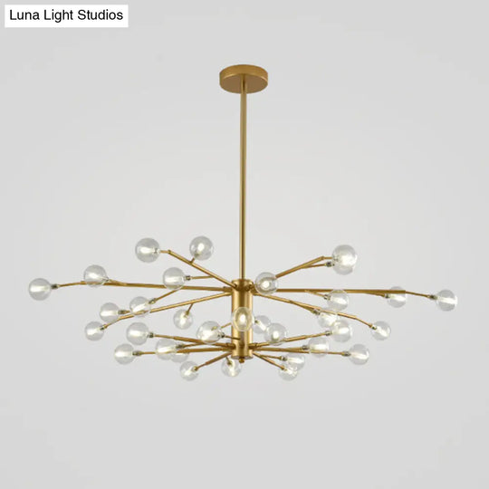 Nordic Style Metallic Branch Suspension Led Chandelier For Living Room 35 / Gold A