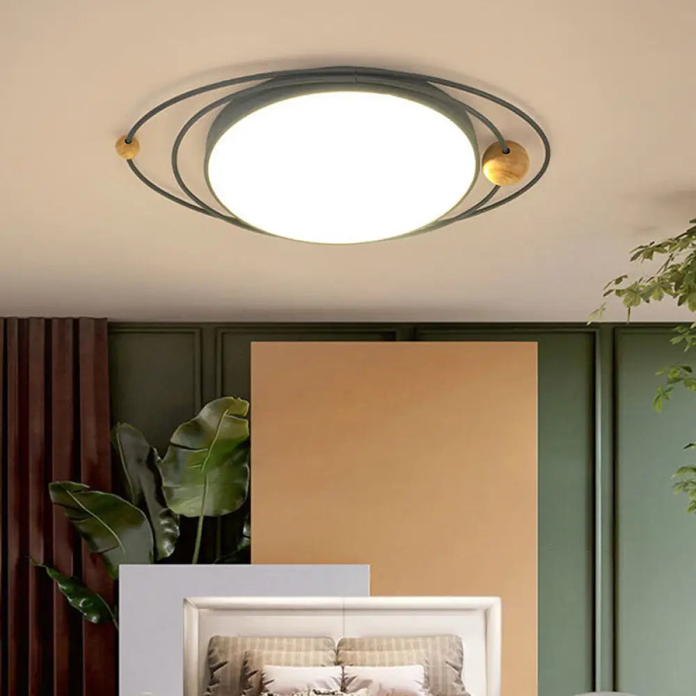 Modern Nordic Led Ceiling Lamp With Round Acrylic Design - 21’/26’/31’ Gray/Green/White