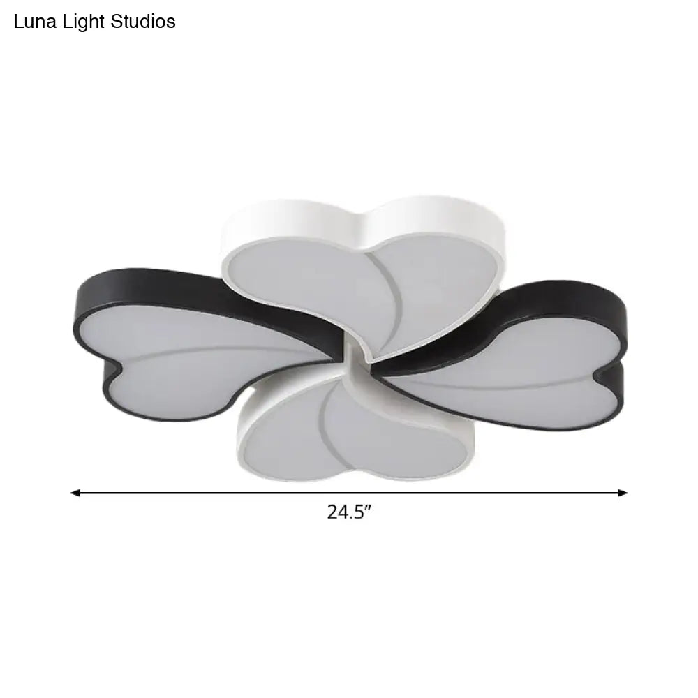 Modern Nordic Led Ceiling Light In Black And White Available 20.5’/24.5’ Widths