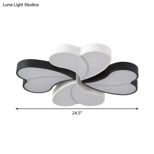 Modern Nordic Led Ceiling Light In Black And White Available 20.5’/24.5’ Widths