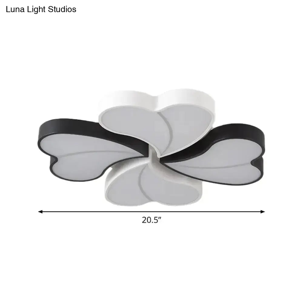 Modern Nordic Led Ceiling Light In Black And White Available 20.5’/24.5’ Widths