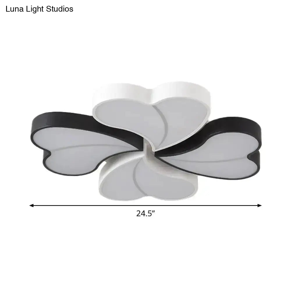 Modern Nordic Led Ceiling Light In Black And White Available 20.5’/24.5’ Widths