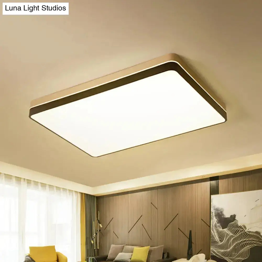 Modern Nordic Led Ceiling Light In Black & White - Round Square Or Rectangle Flushmount