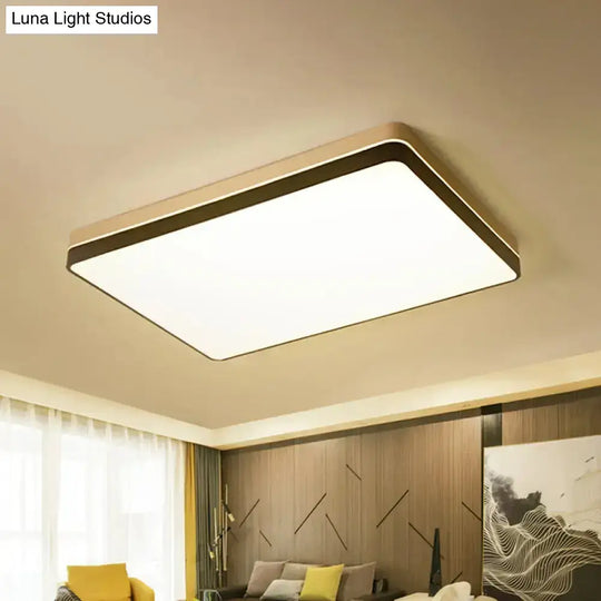 Modern Nordic Led Ceiling Light In Black & White - Round Square Or Rectangle Flushmount