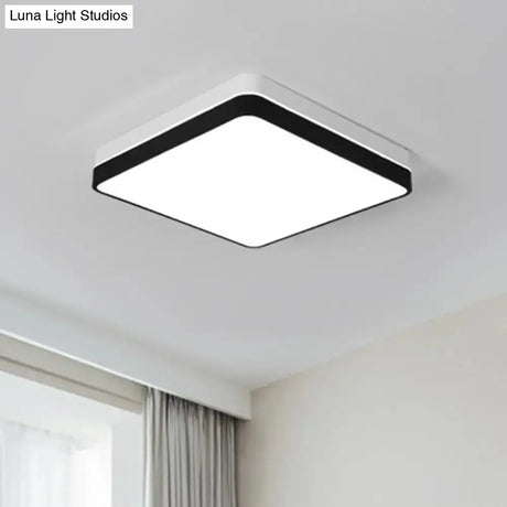 Modern Nordic Led Ceiling Light In Black & White - Round Square Or Rectangle Flushmount
