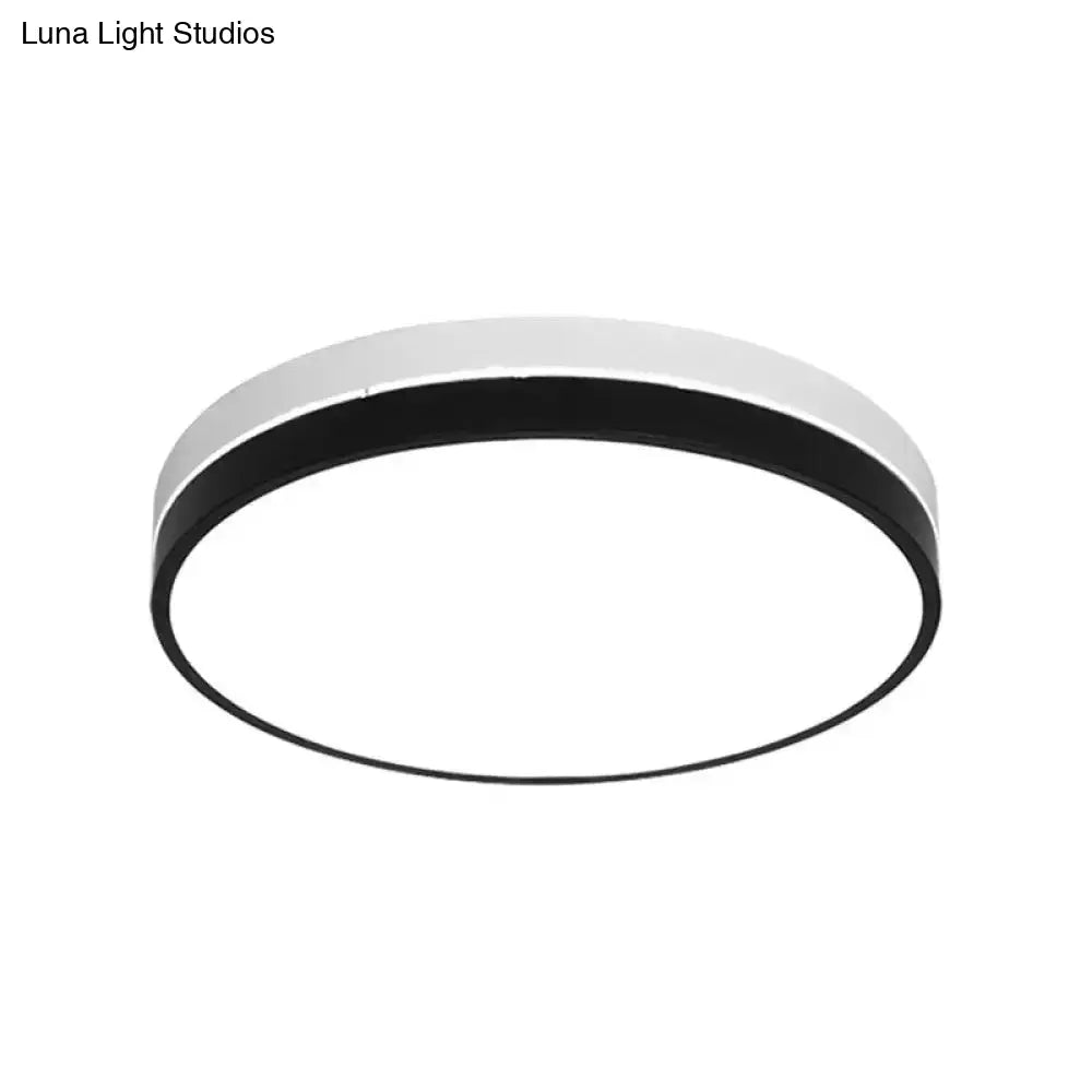 Modern Nordic Led Ceiling Light In Black & White - Round Square Or Rectangle Flushmount