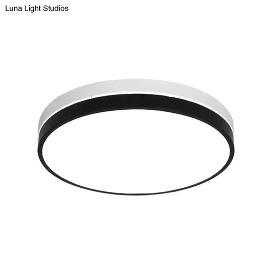 Modern Nordic Led Ceiling Light In Black & White - Round Square Or Rectangle Flushmount