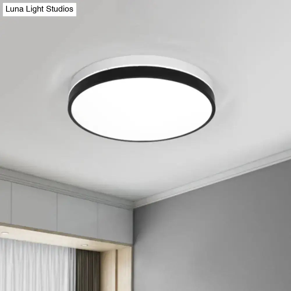 Modern Nordic Led Ceiling Light In Black & White - Round Square Or Rectangle Flushmount