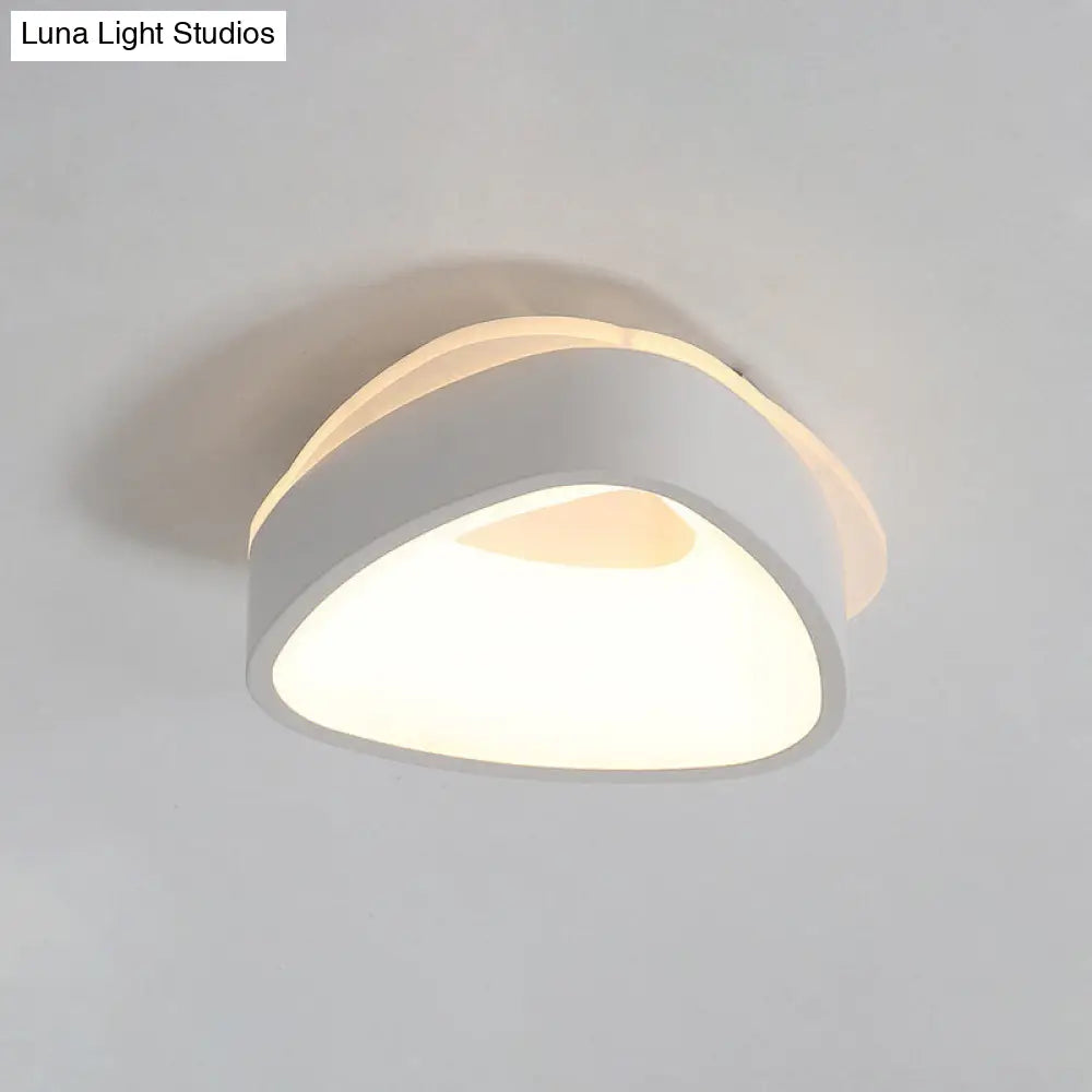 Modern Nordic Led Ceiling Light In Grey/White: Triangle Round Or Square Design