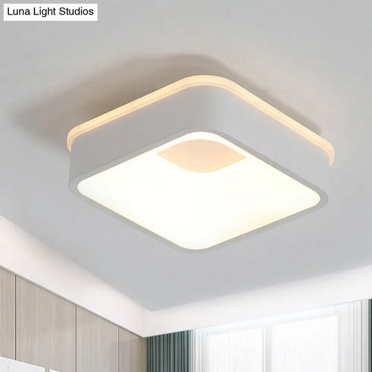 Modern Nordic Led Ceiling Light In Grey/White: Triangle Round Or Square Design White / Plate