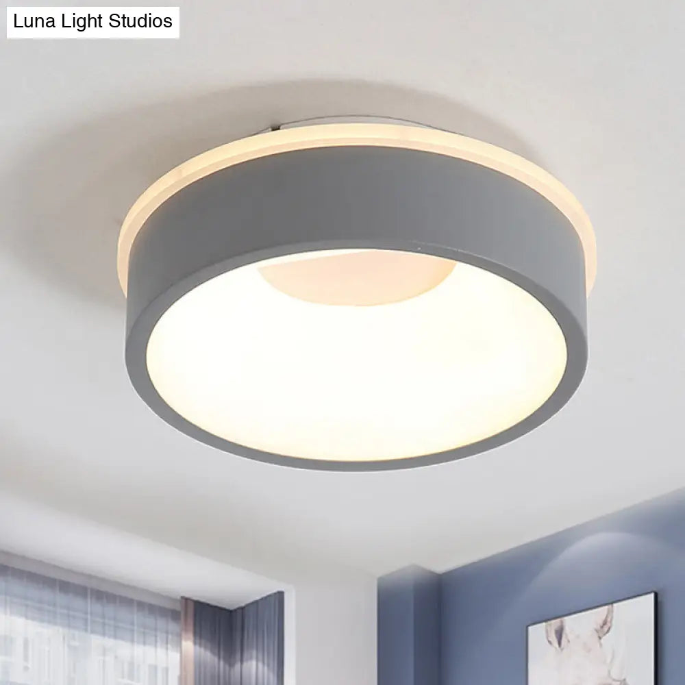 Modern Nordic Led Ceiling Light In Grey/White: Triangle Round Or Square Design Grey /