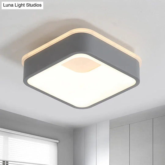 Modern Nordic Led Ceiling Light In Grey/White: Triangle Round Or Square Design Grey / Plate