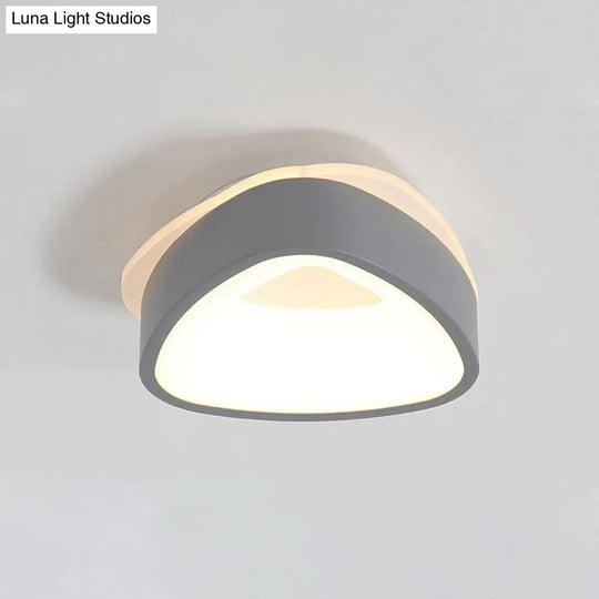 Modern Nordic Led Ceiling Light In Grey/White: Triangle Round Or Square Design Grey /
