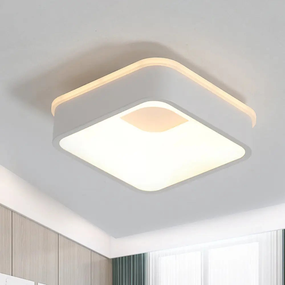 Modern Nordic Led Ceiling Light In Grey/White: Triangle Round Or Square Design White / Plate