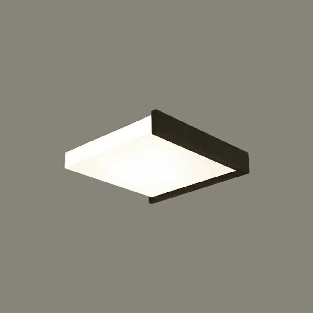 Modern Nordic Led Ceiling Light With Acrylic Square Design In Black And White / 16’