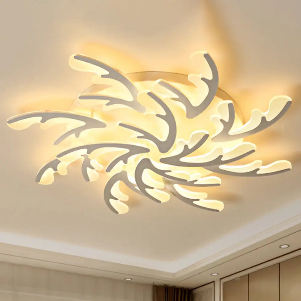 Modern Nordic Led Flush Mount Ceiling Light - White Acrylic Design 12 /