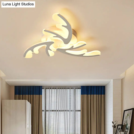 Modern Nordic Led Flush Mount Ceiling Light - White Acrylic Design