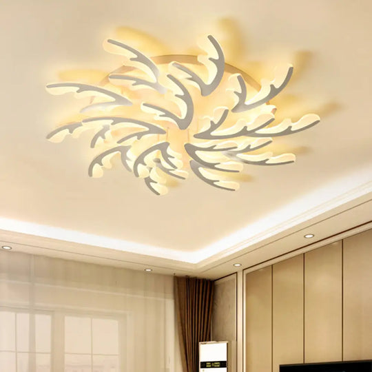 Modern Nordic Led Flush Mount Ceiling Light - White Acrylic Design 15 /