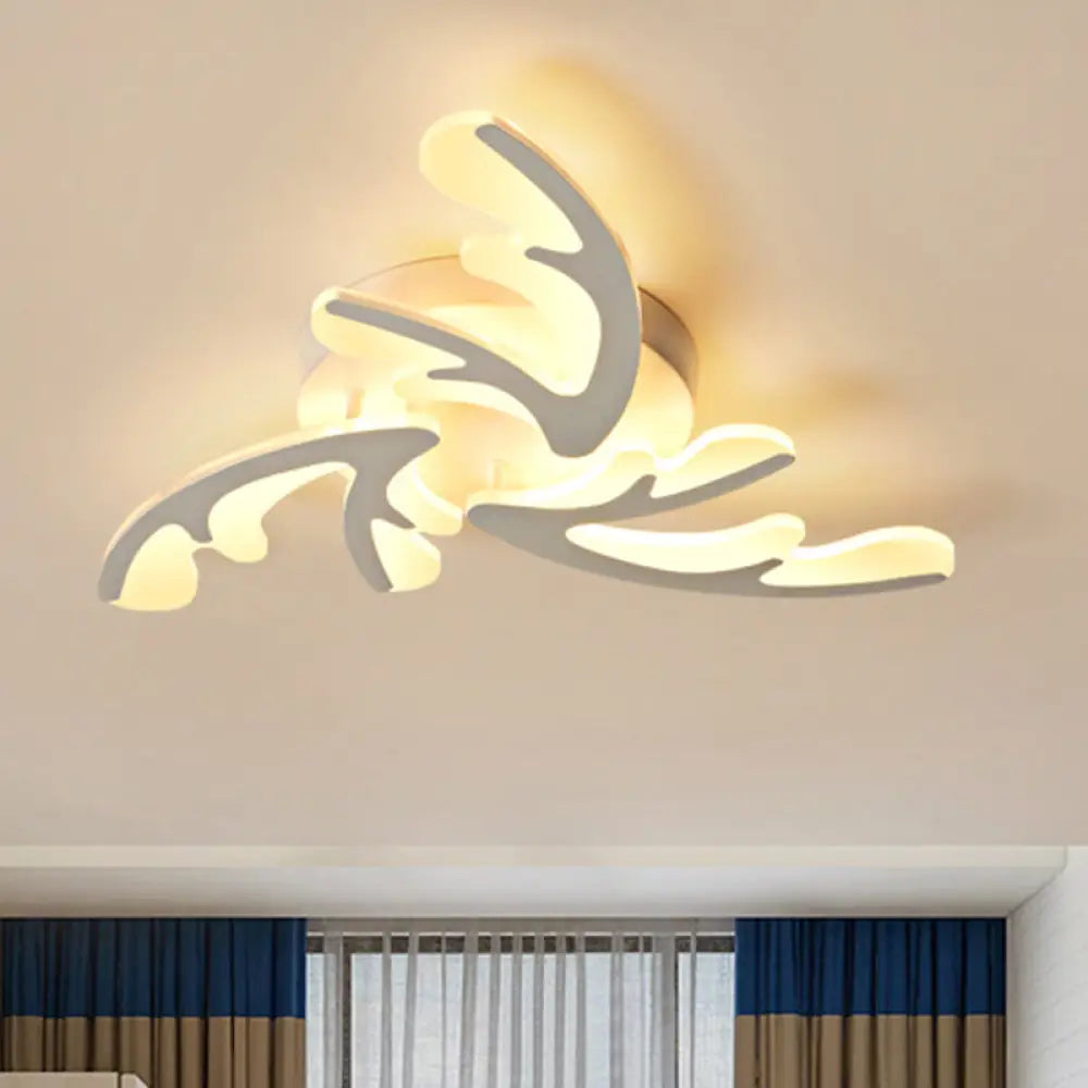 Modern Nordic Led Flush Mount Ceiling Light - White Acrylic Design 3 /