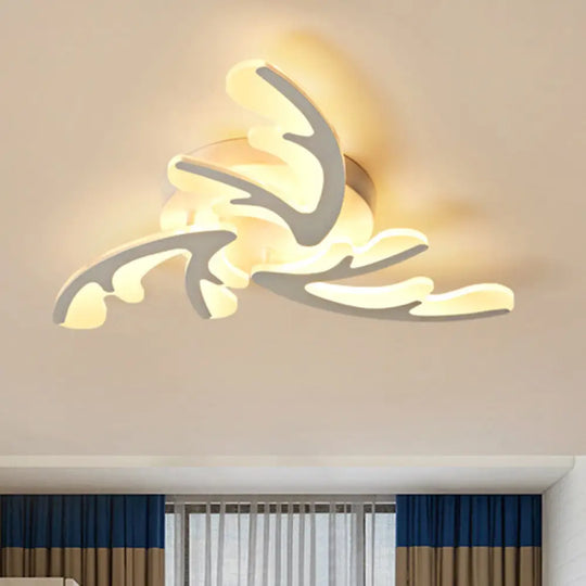 Modern Nordic Led Flush Mount Ceiling Light - White Acrylic Design 3 /