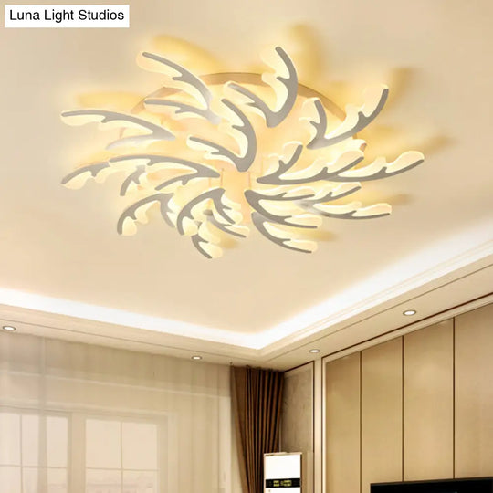 Modern Nordic Led Flush Mount Ceiling Light - White Acrylic Design 15 /