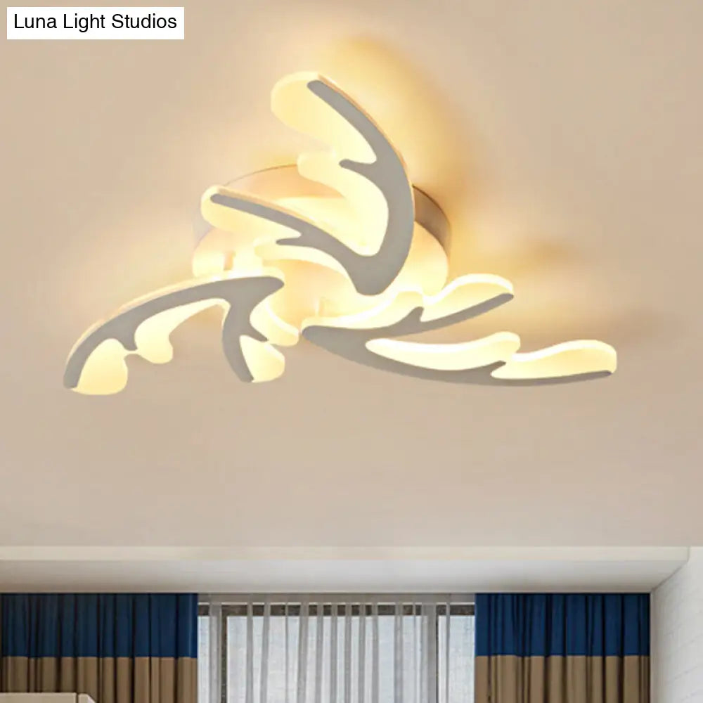 Modern Nordic Led Flush Mount Ceiling Light - White Acrylic Design 3 /