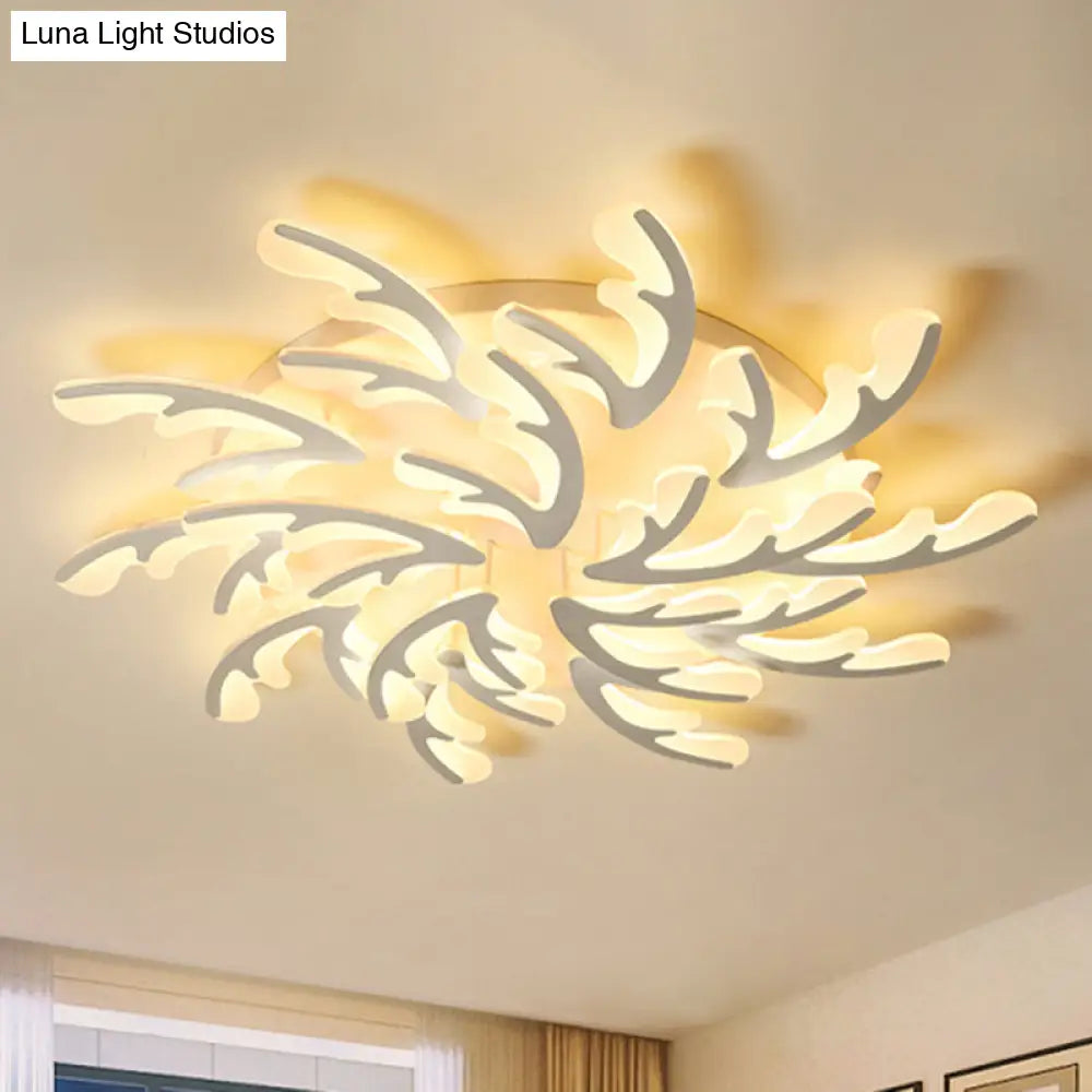 Modern Nordic Led Flush Mount Ceiling Light - White Acrylic Design