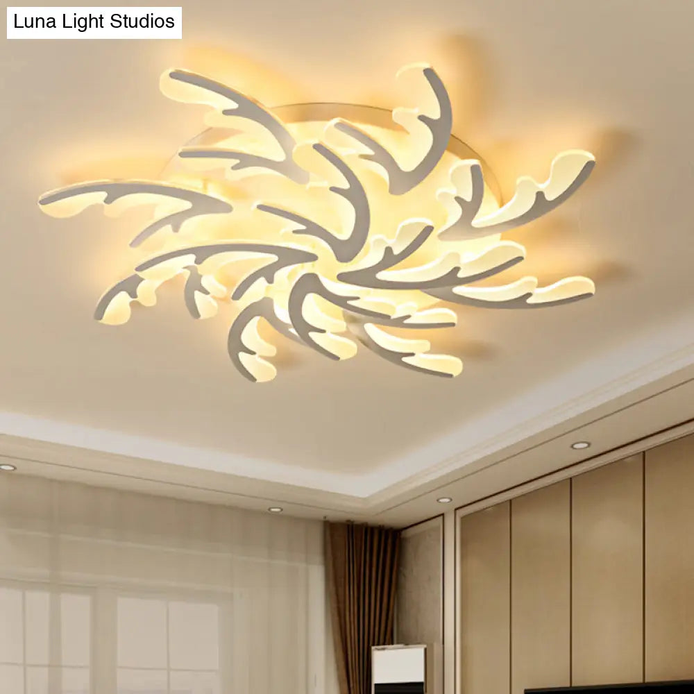 Modern Nordic Led Flush Mount Ceiling Light - White Acrylic Design